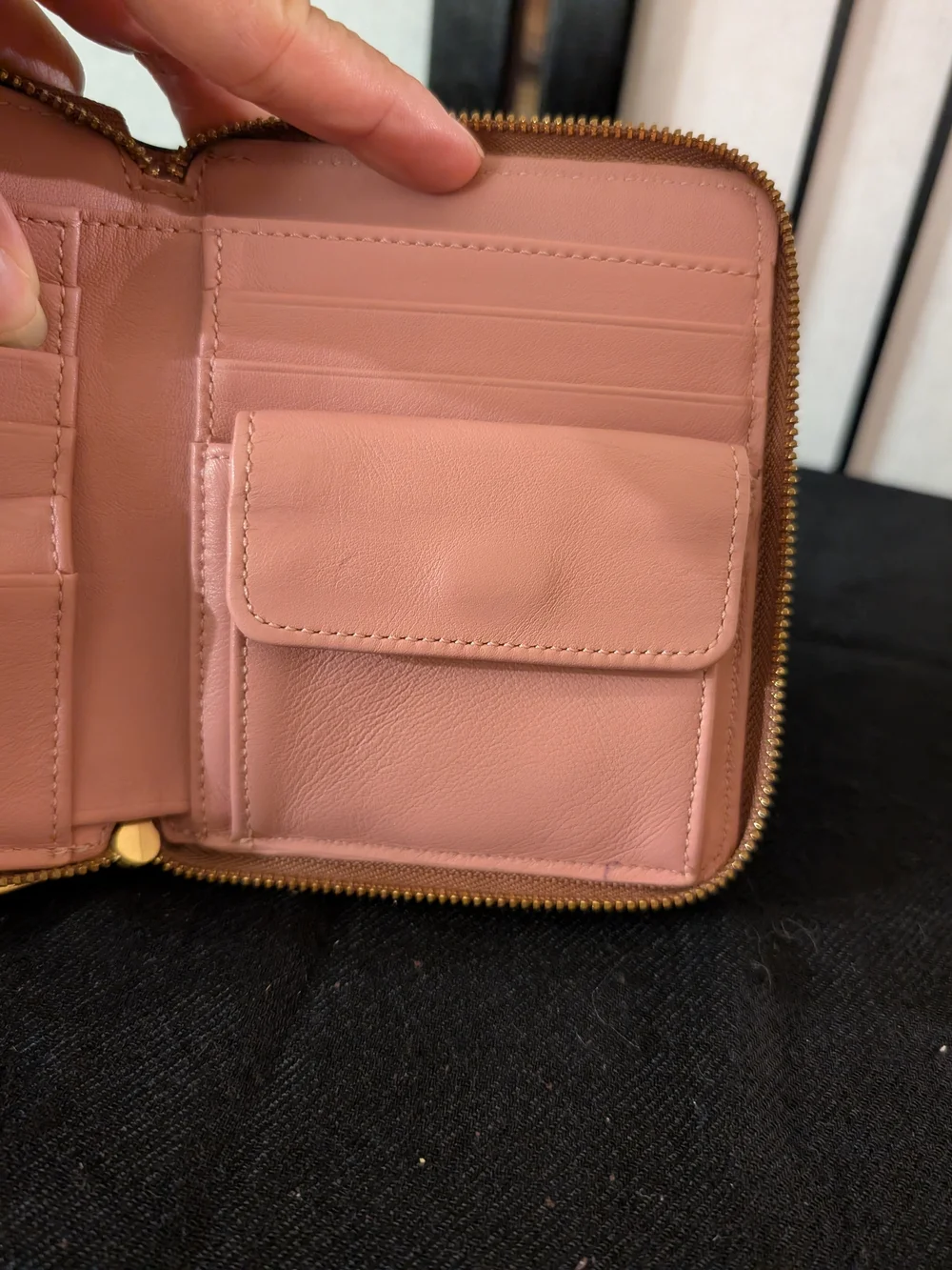 Coach Compact Zip Wallet in Dusty Rose
